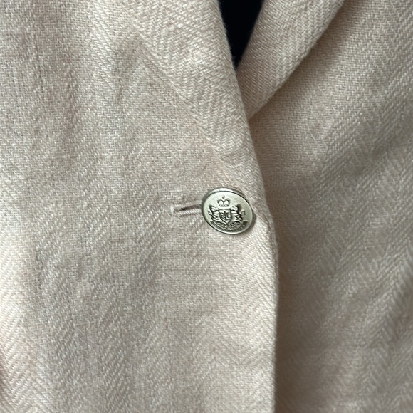 Lauren Linen-Blend Notch Lapel Single Button Lined Tailored Peach Blazer - Picture 2 of 9